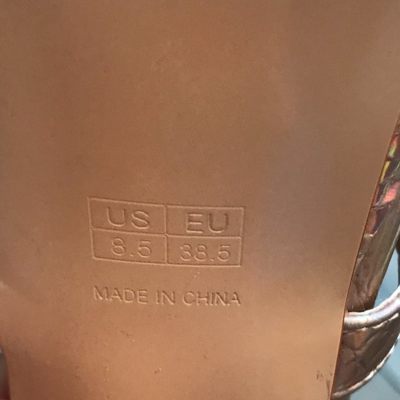 Mettesally Women's Prism Shiny Open Toe Sandals Chunky Block Platform Heels 8.5 - Picture 2 of 9